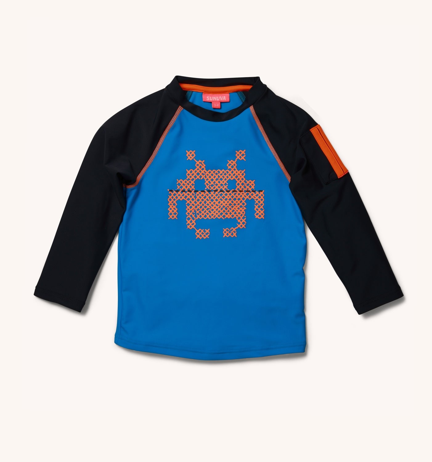 【再下-70%】SUNUVA スヌーヴァ 紫外線97％カット 14SS  Boys Outer Space Rash Vest インベーダー ラッシュガード 水着 1-2Y/-/-/-