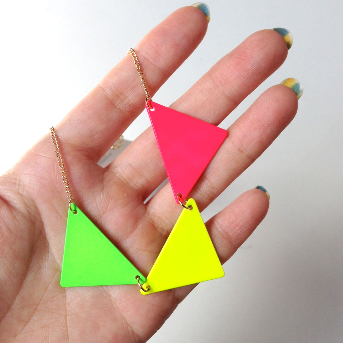 ［-50%再下］milk & soda ミルクアンドソーダ NEON TRIANGLE NECKLACE (MULTI)