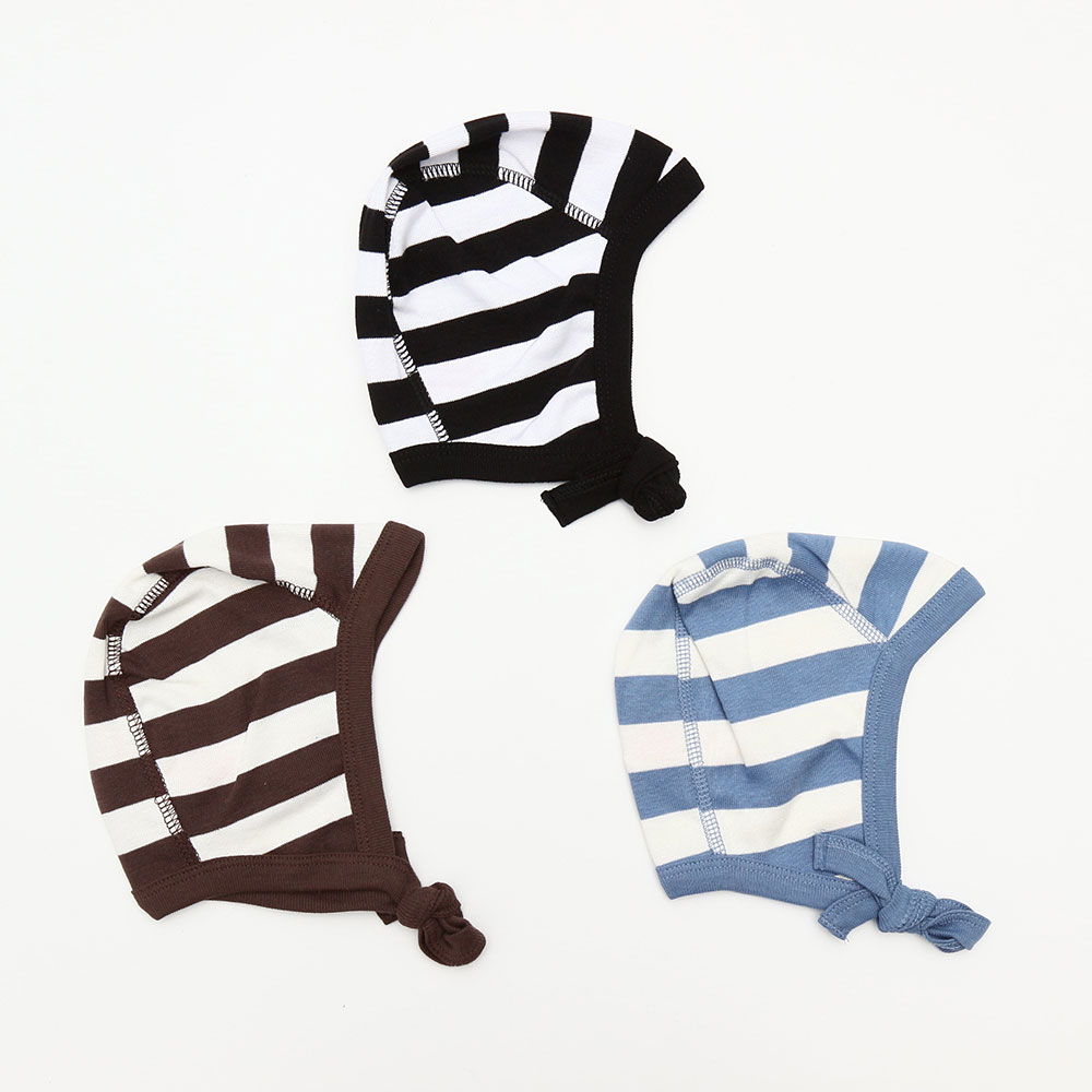 【再下-60%】  Katvig キャトヴィ オーガニックコットン ストライプ パイロットキャップ 45/-  Kat.Stripe