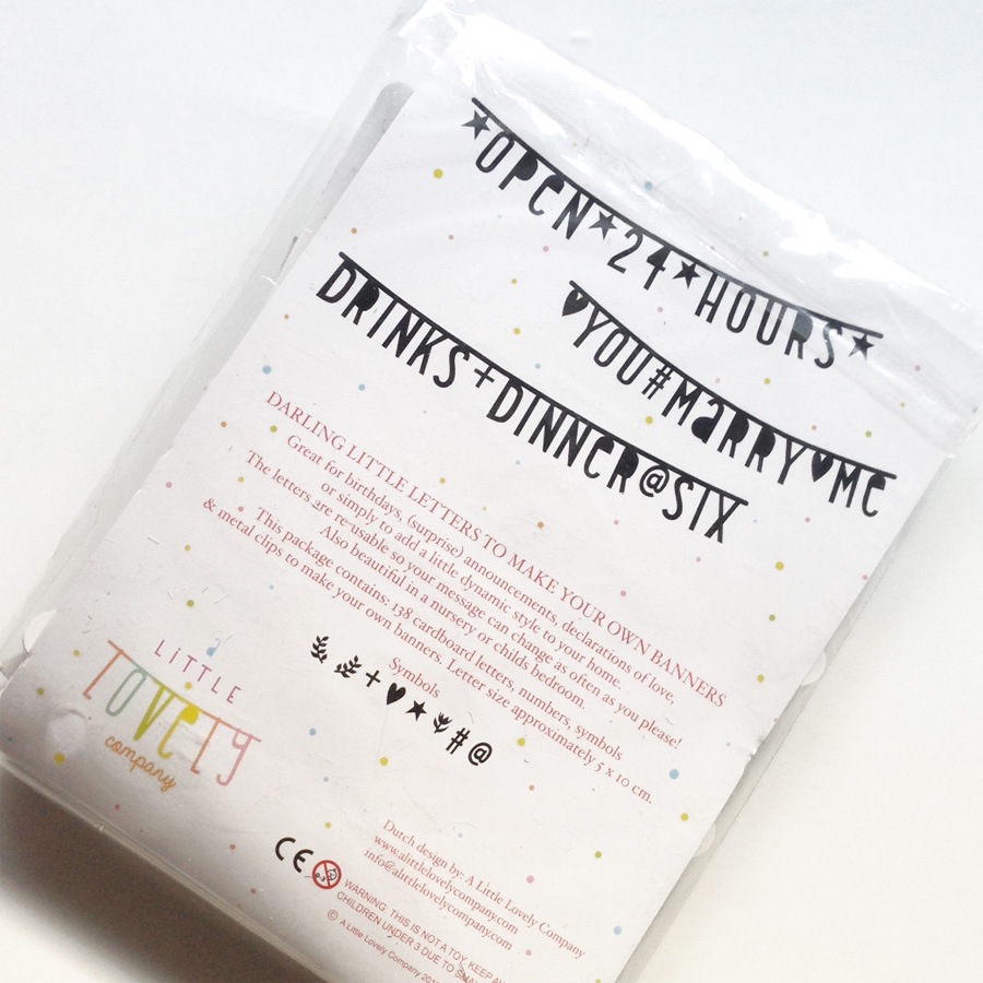 A Little Lovely Company DIY LETTER BANNER 手書き風 オリジナルバナー ホワイト