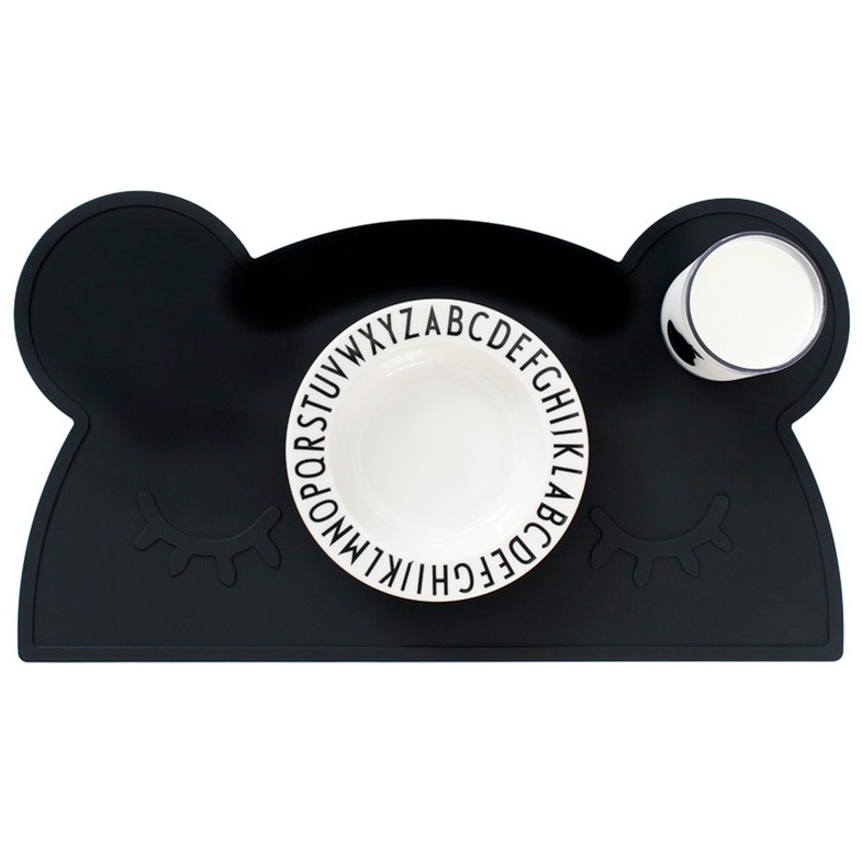 オーストラリアから　We might be tiny シリコン製プレイスマット お食事マット Bear Placie-Black