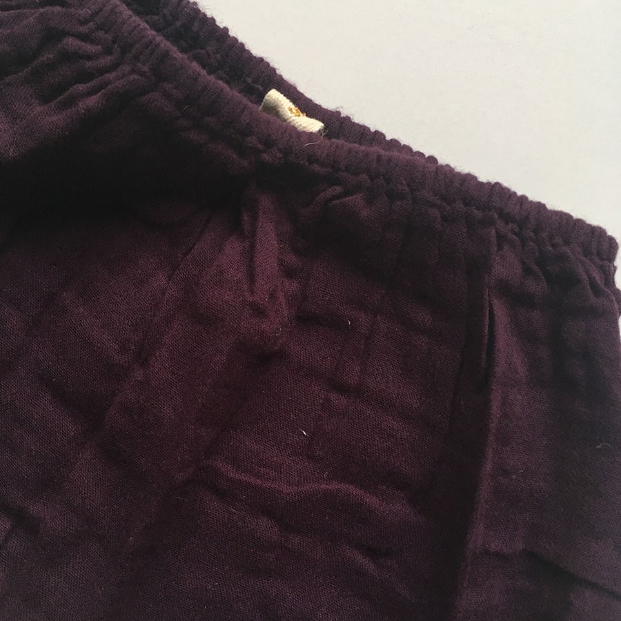 Numero 74 ヌメロ Emi Bloomer  ～6ヶ月/2歳ぐらいまで　ダブルガーゼブル ワインカラー by イタリア Sweet Aubergine [※1 クリックポスト可]　