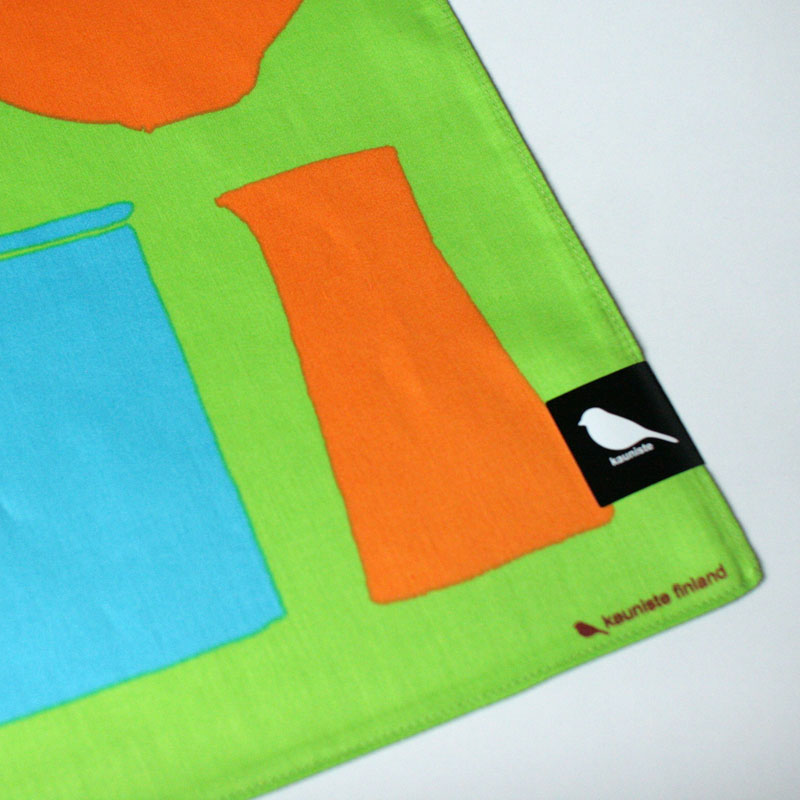 Kauniste  カウニステ ハンカチ（大判） アスティアスト：食器たち グリーン by Matti Pikkujämsä