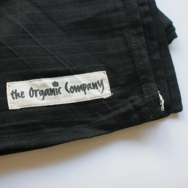 [再下-50%] the Organic Company  ザ・オーガニックカンパニー Cotton cloth オーガニックコットン大判クロス 85x85cm　Black
