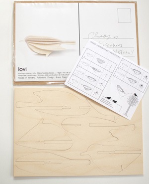 lovi オーナメントカード BIRD（バード）Sサイズ 12.5cm （プライウッド白樺）