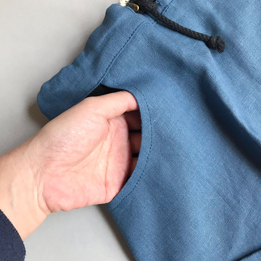 [70%off] From Spain popelin Blue shorts with turn-up　-/-/110/-/-/140-150  [※1 クリックポスト可]　