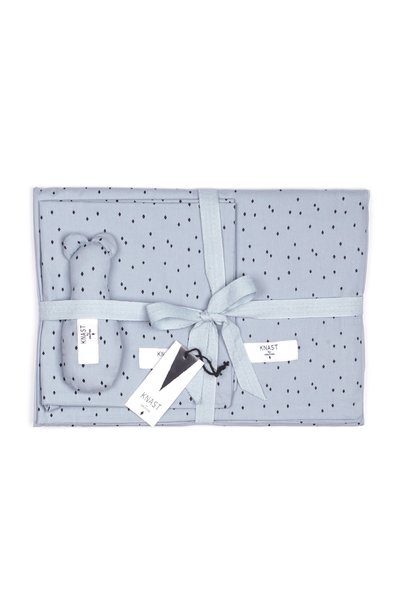 From Knast Juinor Linen Harlequin 100x140-40x42 ベッドリネンセット ニギニギつき blue/rose