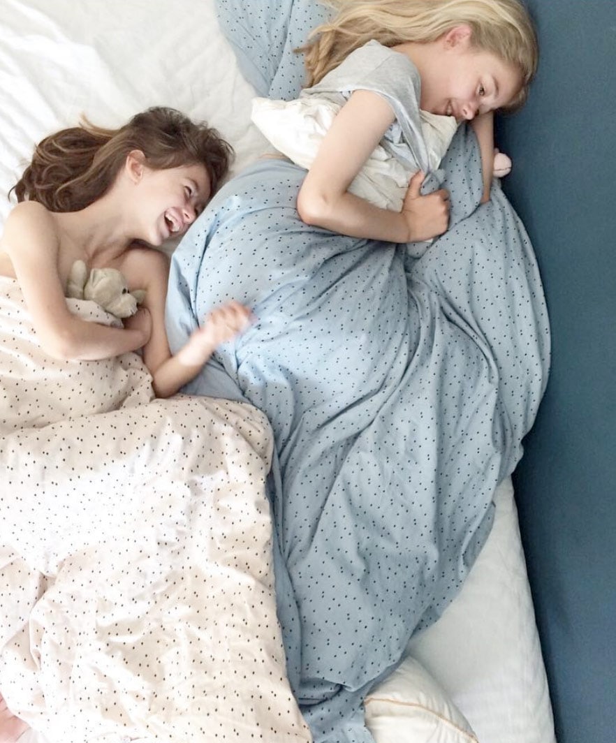 From Knast Juinor Linen Harlequin 100x140-40x42 ベッドリネンセット ニギニギつき blue/rose