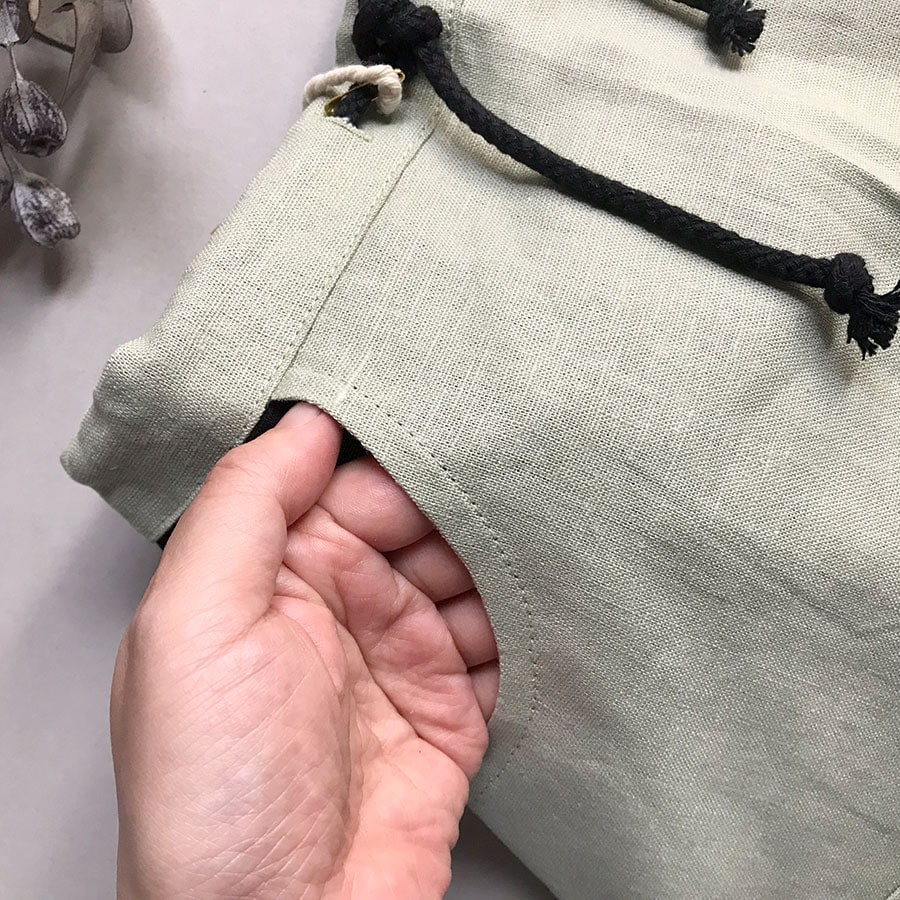 [70%OFF] From Spain popelin Green shorts with turn-up　-/-/110/-/-/- [※1 クリックポスト可]　