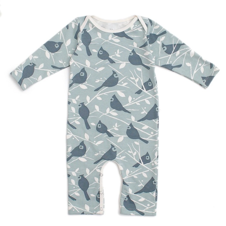 [50%OFF] From Brooklyn winter water factory Long Sleeve Romper - Birds In the Trees Blue ロンパース 70/80