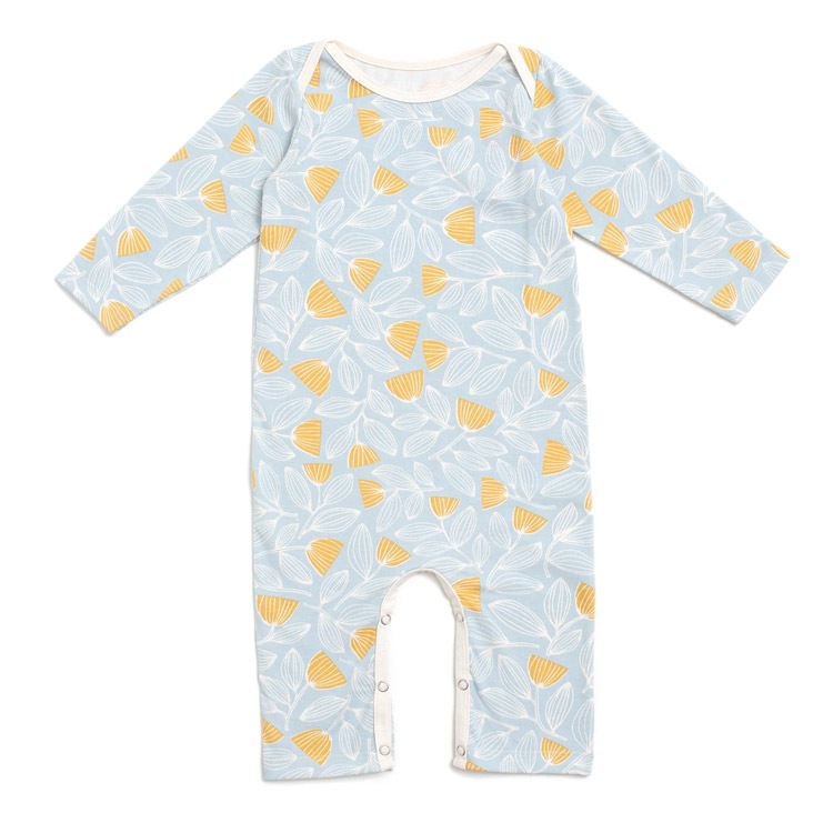 [50%OFF] From Brooklyn winter water factory Long Sleeve Romper - Holland Floral Blue & Yellow ロンパース 70/80