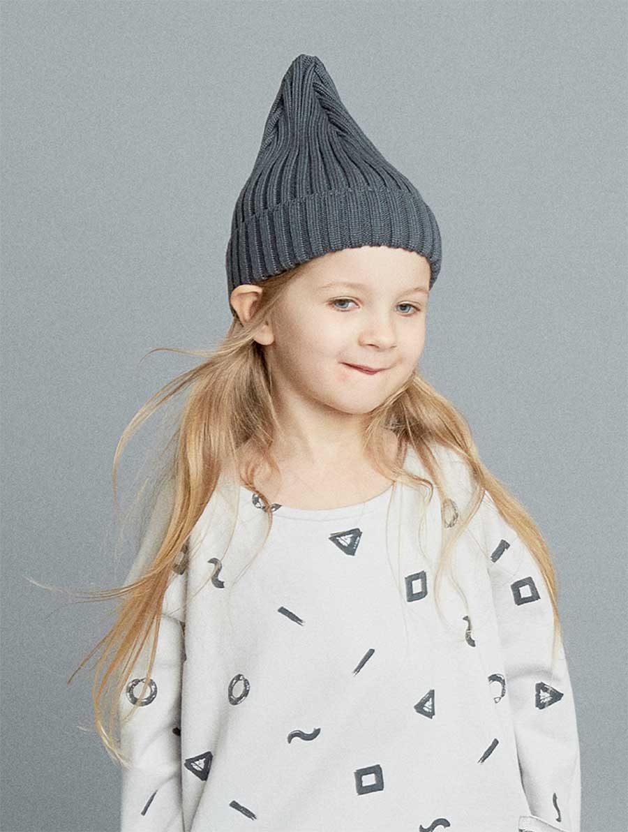 【70%OFF】 フィンランドから mainio マイニオ  MAGDA EAR FLAP BEANIE, BLUE オーガニックコットン ニットキャップ 1-2Y歳