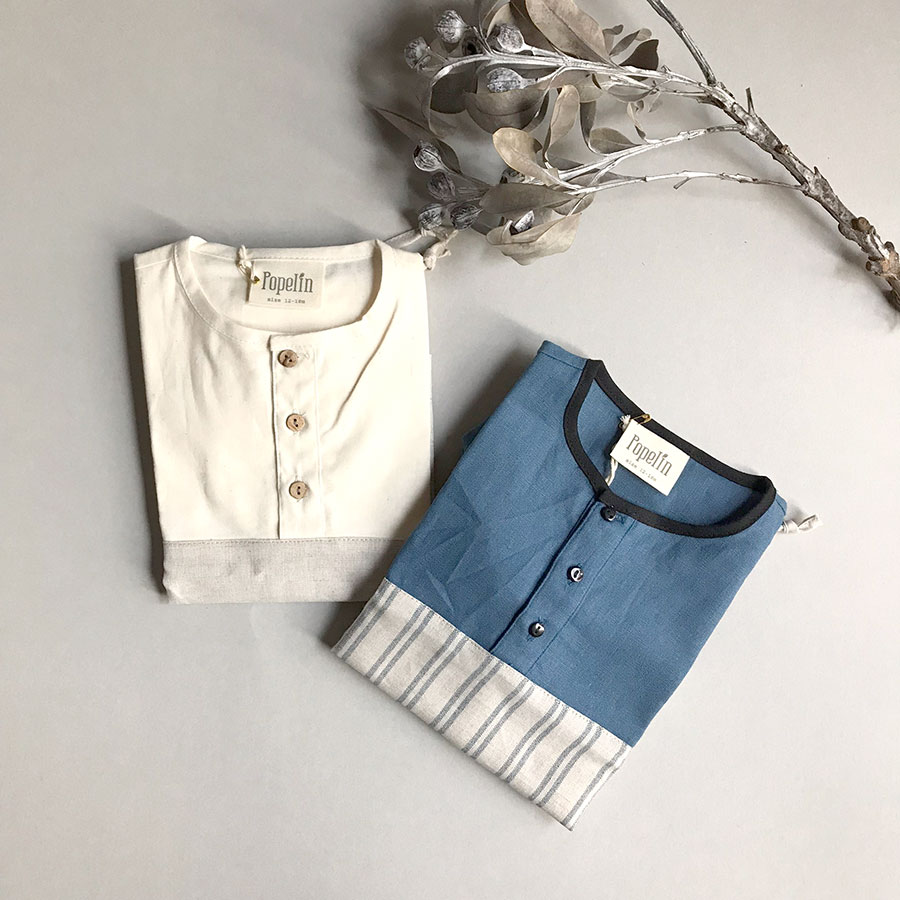 ［50%OFF］ From Spain Popelin  Blue york shirt 80-90/90-100/-/-/-/-/-