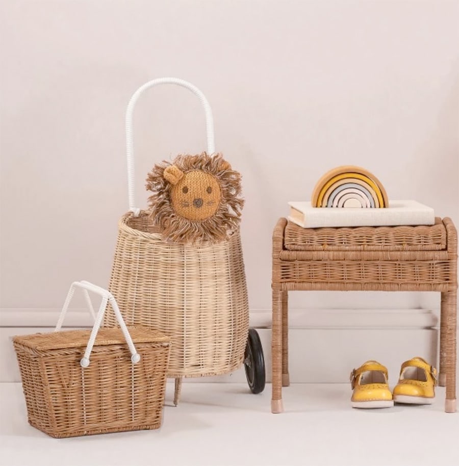 イギリスから Olli Ella オリエラ　Luggy Basket - STRAW 33 x 57cm [ラッピング不可]