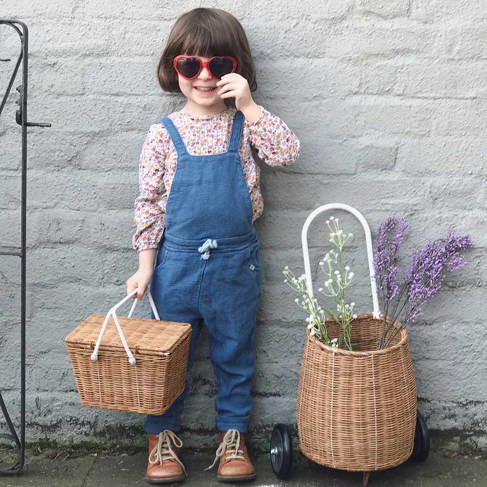 イギリスから Olli Ella オリエラ　Luggy Basket - STRAW 33 x 57cm [ラッピング不可]