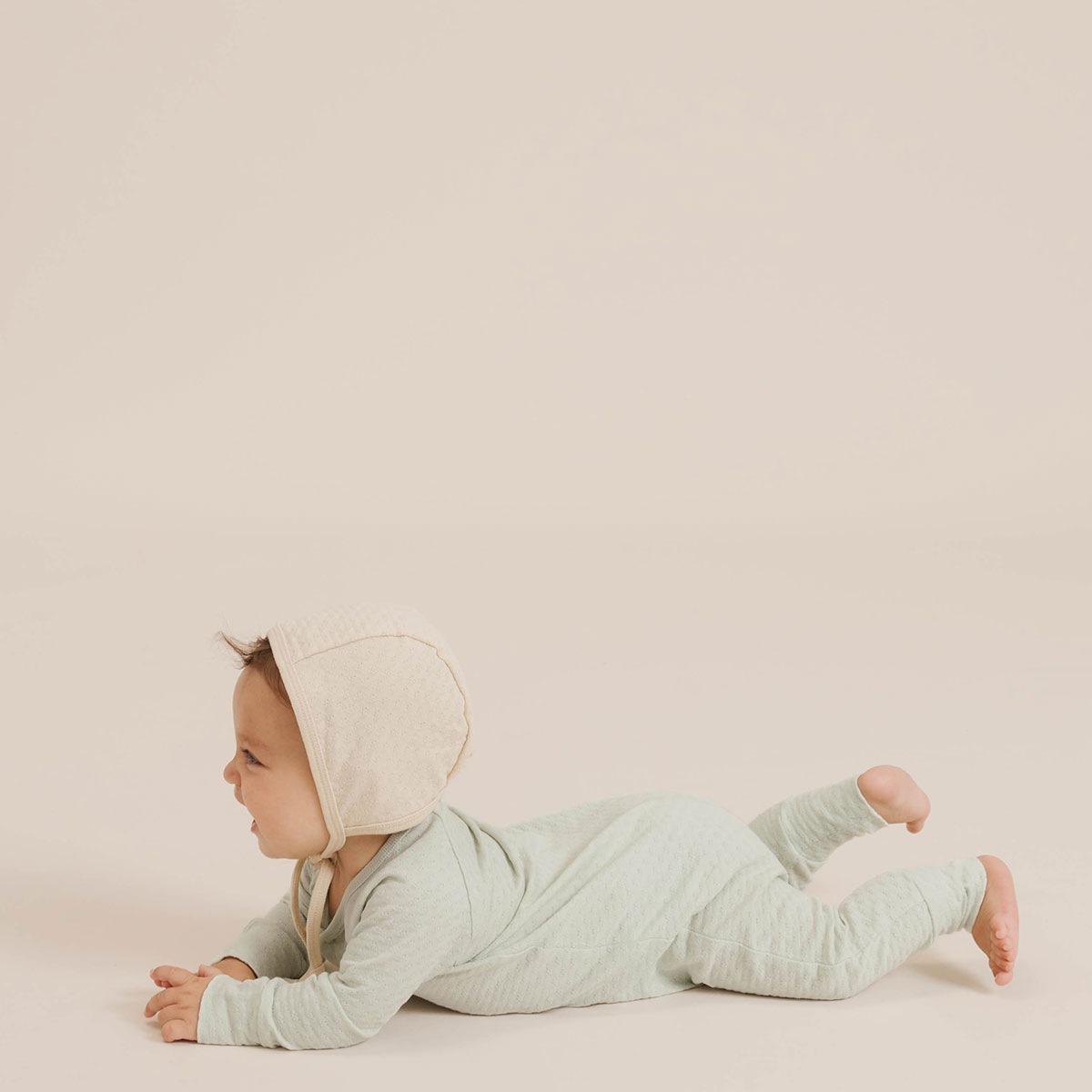 [30%off] Quincy Mae オーガニックコットン POINTELLE BABY BONNET [ネコポス対応可] MINT 6ヶ月 / 1歳
