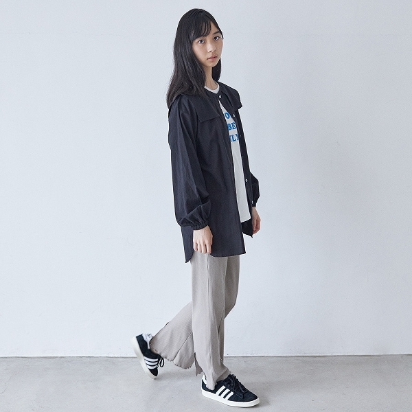 [30%OFF] undeny. スクエアカラーブラウス  1(140-150)/-/-WH/BK