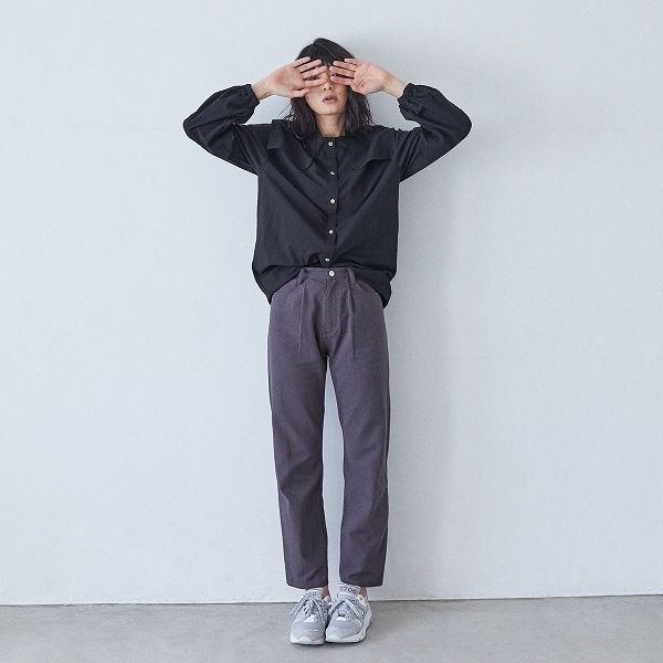 [30%OFF] undeny. スクエアカラーブラウス  1(140-150)/-/-WH/BK