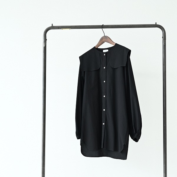 [30%OFF] undeny. スクエアカラーブラウス  1(140-150)/-/-WH/BK