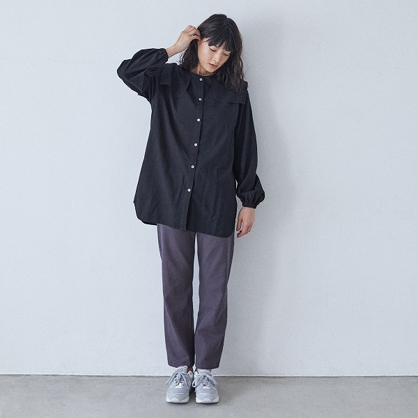 [30%OFF] undeny. スクエアカラーブラウス  1(140-150)/-/-WH/BK