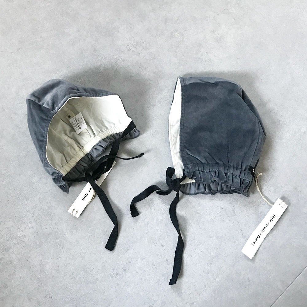 [60%OFF] スペインから little crative factory  Baby VELVET Bonnet GRAY  0-1Y/1-2Y50%OFF