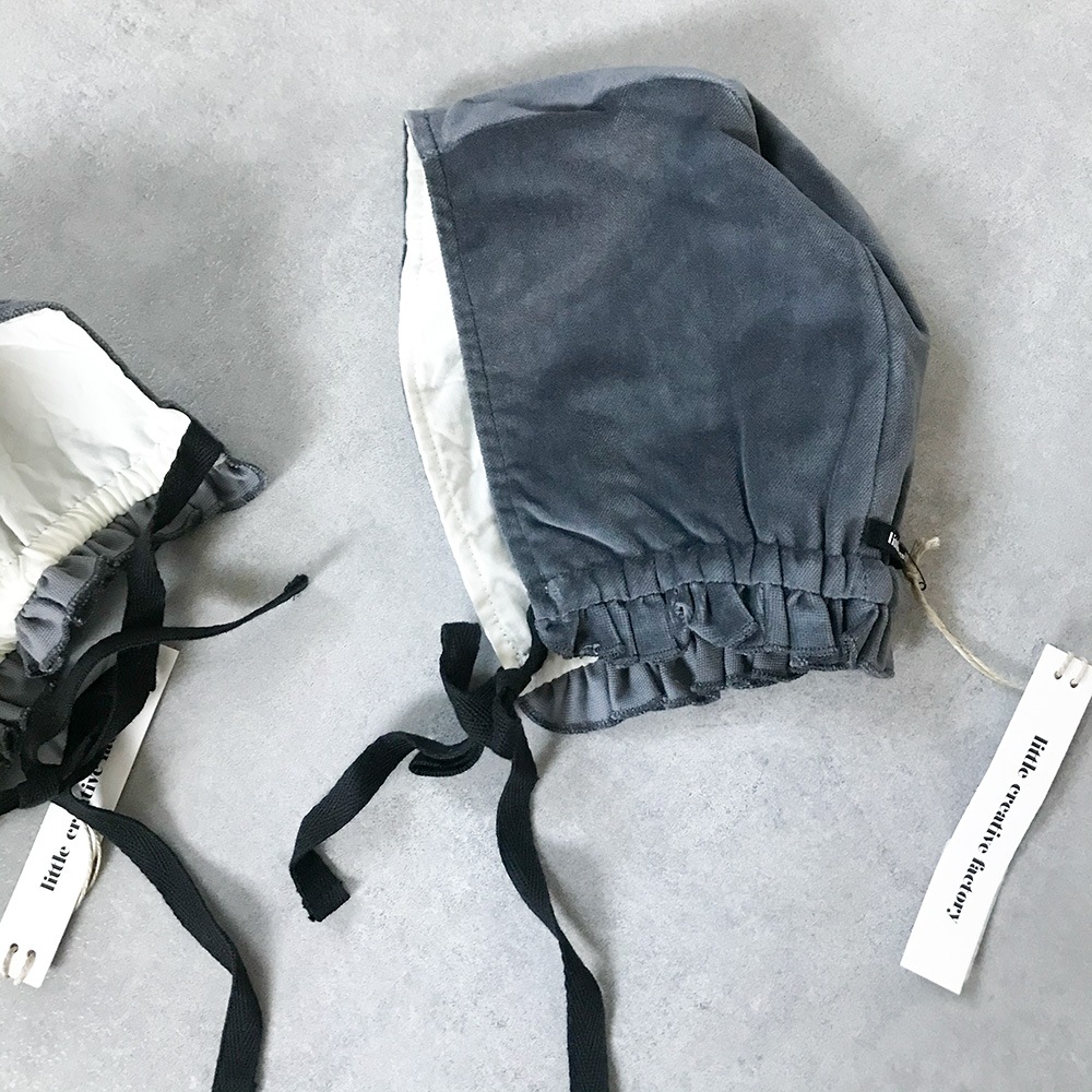 [60%OFF] スペインから little crative factory  Baby VELVET Bonnet GRAY  0-1Y/1-2Y50%OFF