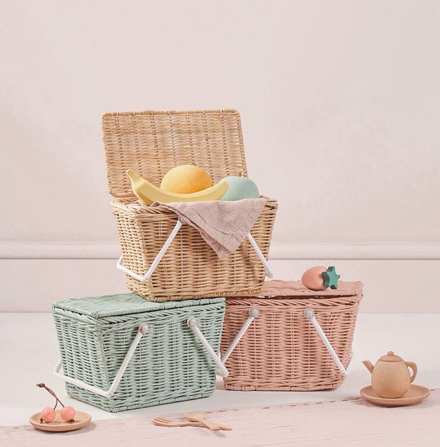 イギリスから Olli Ella オリエラ　Piki Basket - MINT [ラッピング不可]