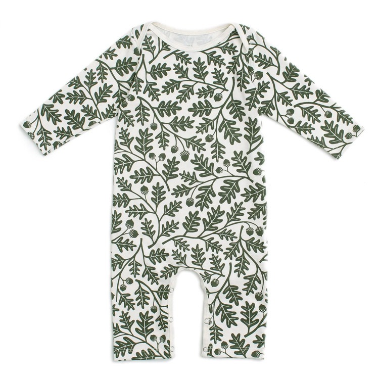 [50%OFF] From Brooklyn winter water factory Long Sleeve Romper - Oak Leaves Green ロンパース 70/80