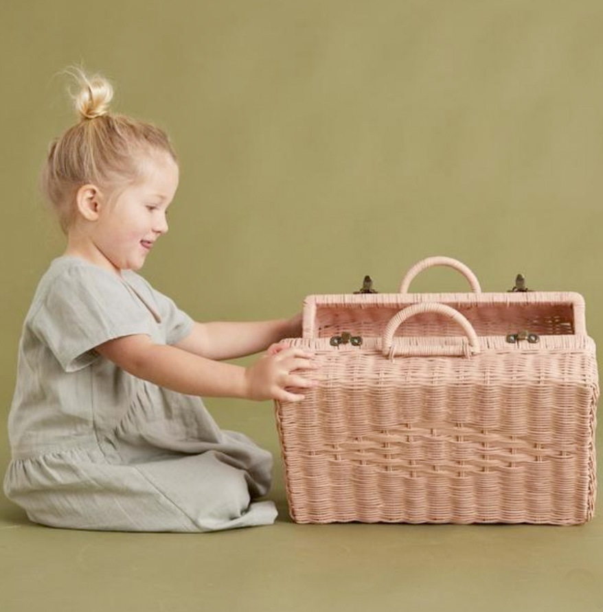 イギリスから Olli Ella オリエラ  Toaty Trunk | Natural - 40 x 28 x 18 [ラッピング不可]