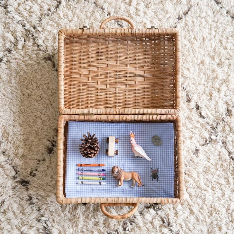 イギリスから Olli Ella オリエラ  Toaty Trunk | Natural - 40 x 28 x 18 [ラッピング不可]