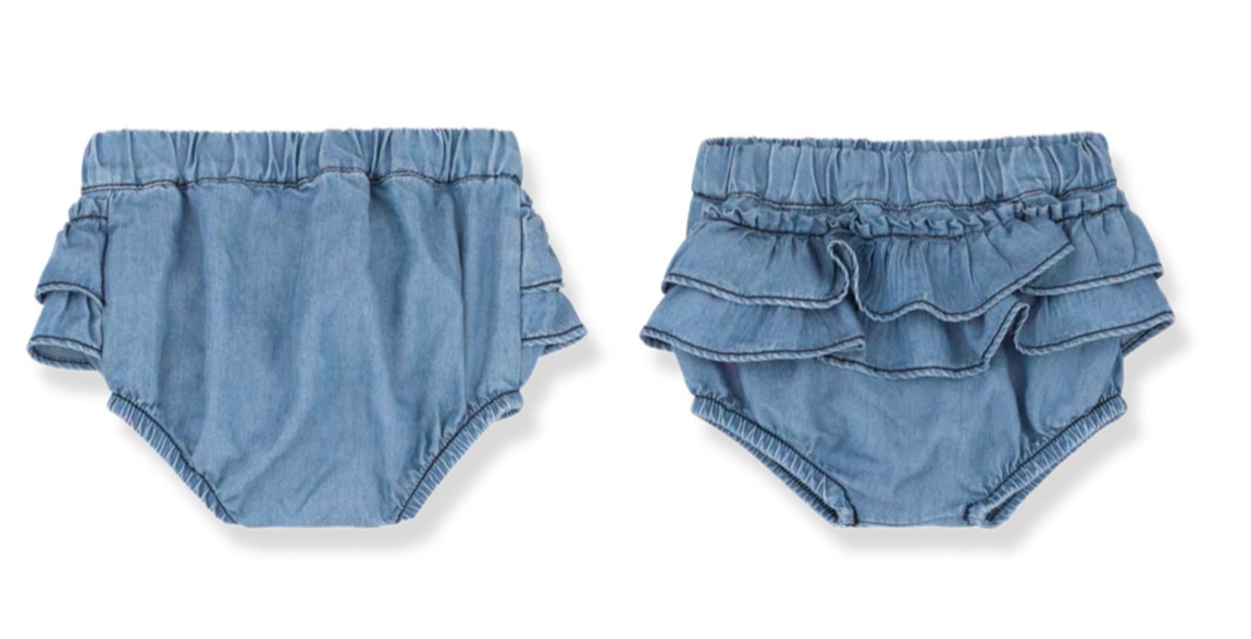 [50%OFF]   From spain 1+in the family IBIZA bloomer ダンガリーブルマー 80/90 1+in the family ワンモアインザ・ファミリー\ボトムス