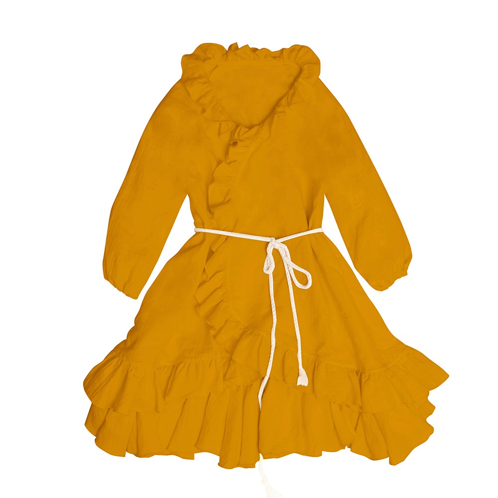 [70%off]　little crative factory リトルクリエイティブファクトリー  17SS DUNE DRESS SAFRAN -/4Y/-/-/-