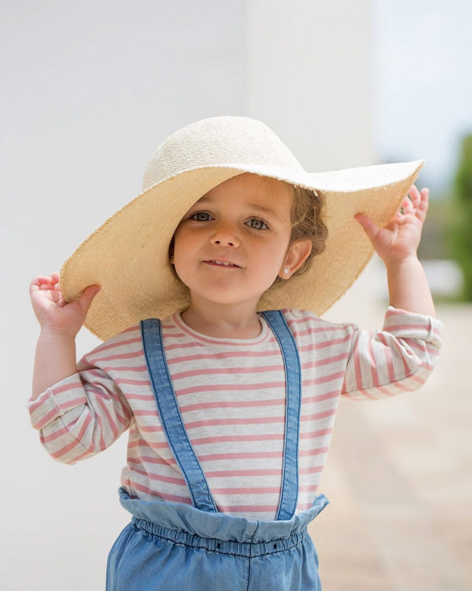 [50%OFF]   From spain 1+in the family INCA girly pant FABRIC: Washed tence ダンガリーワイドパンツ 80/90 1+in the family ワンモアインザ・ファミリー\ボトムス