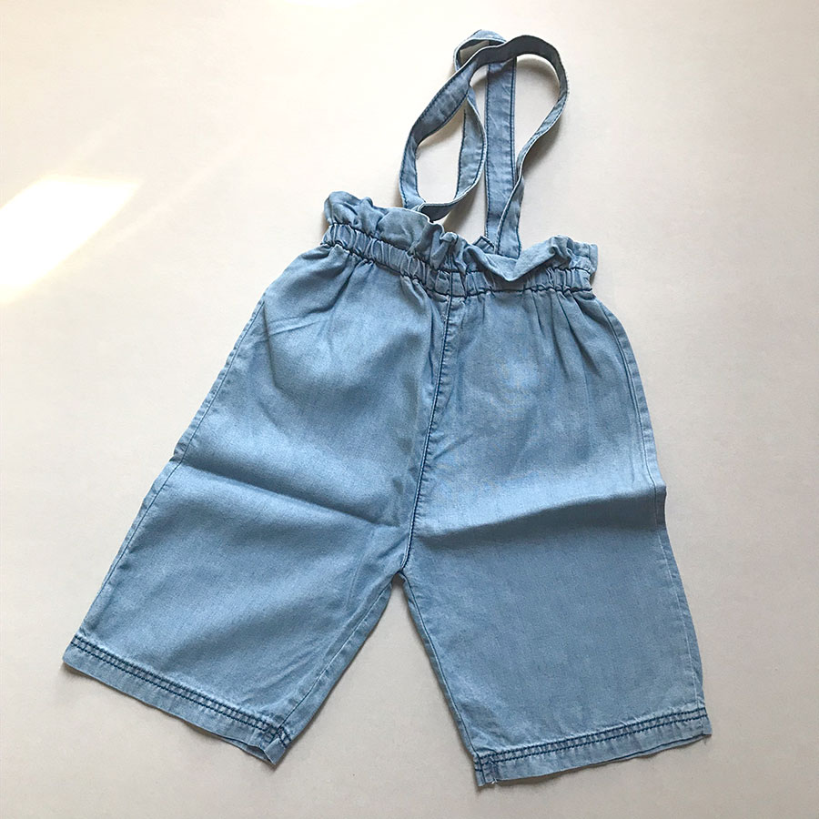 [50%OFF]   From spain 1+in the family INCA girly pant FABRIC: Washed tence ダンガリーワイドパンツ 80/90 1+in the family ワンモアインザ・ファミリー\ボトムス