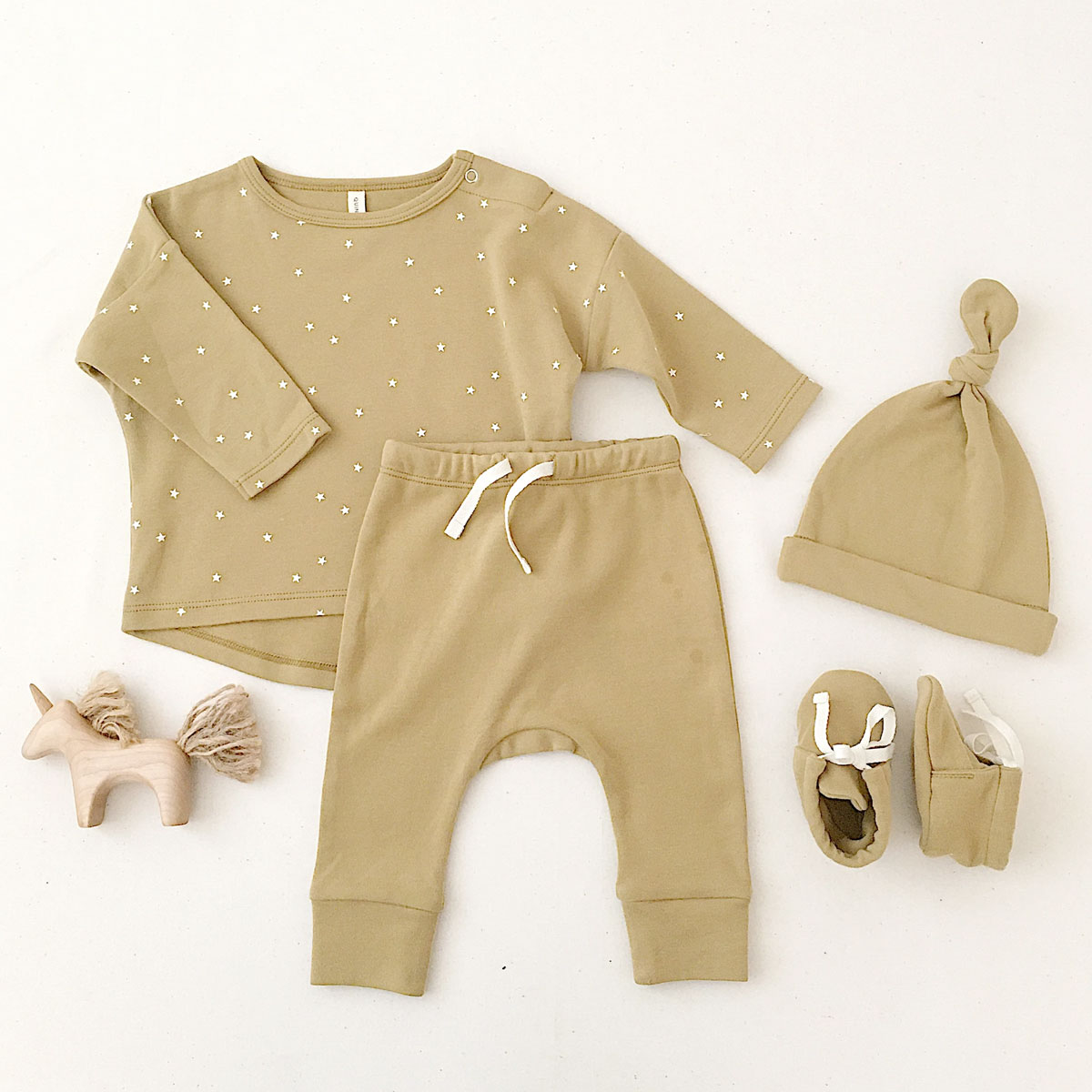 [30%off] Quincy Mae オーガニックコットン Longsleeve Baby Tee　organic brushed jersey  [ネコポス対応可] 60-70/80-90/90-100 OCEAN