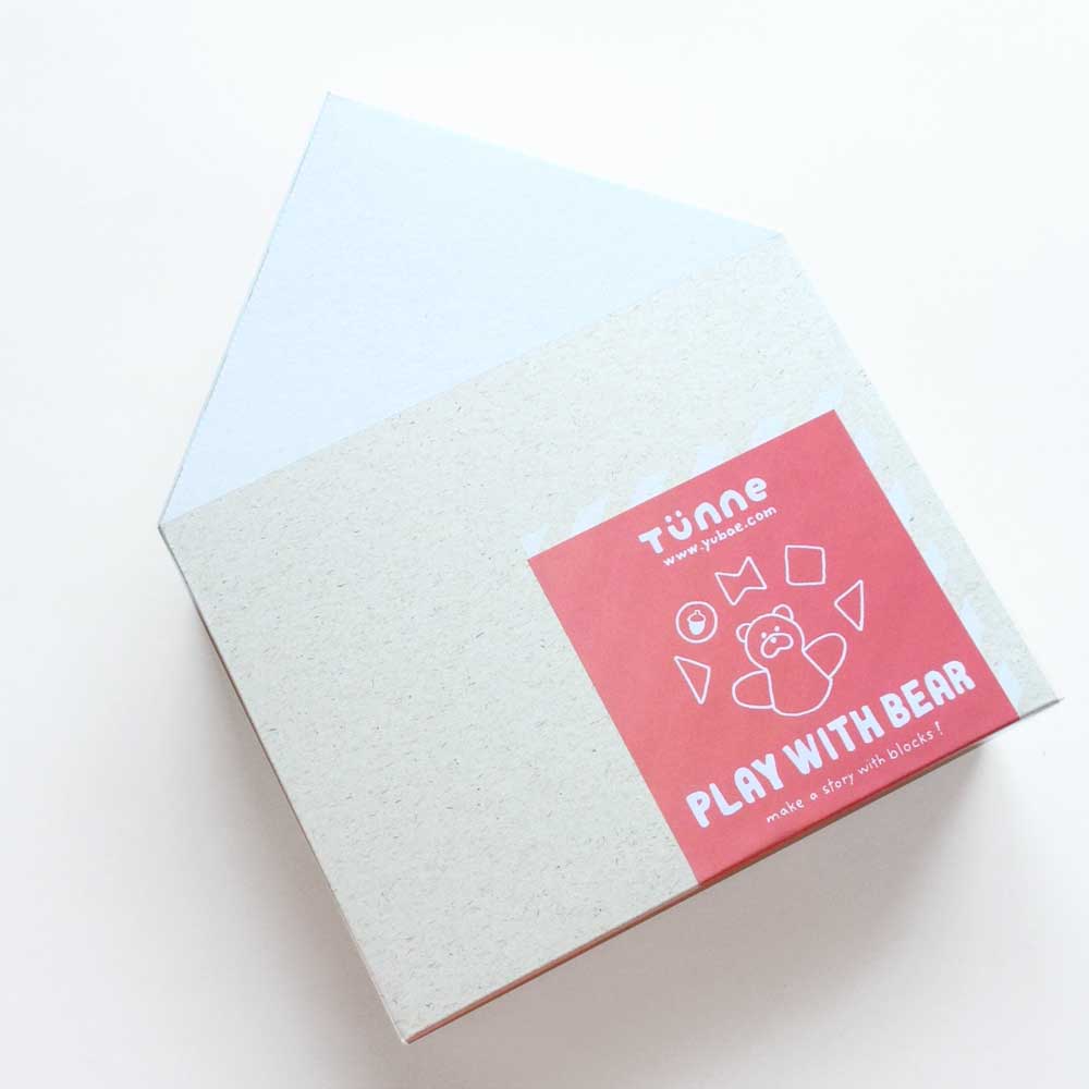 tunne トンネ　PLAY WITH BEAR クマの指人形つき つみきセット カラー3色