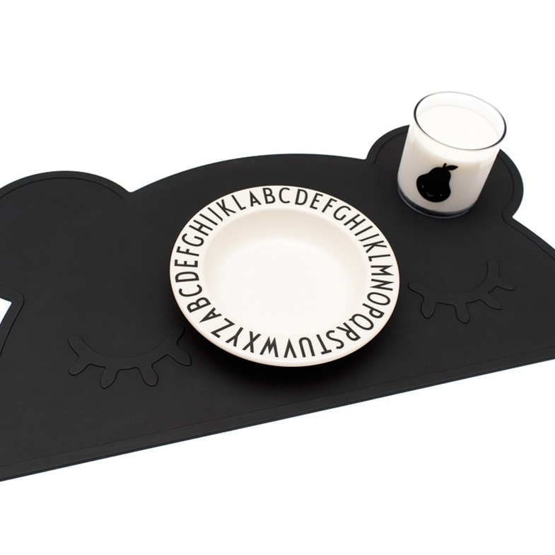 オーストラリアから　We might be tiny シリコン製プレイスマット お食事マット Bear Placie-Black