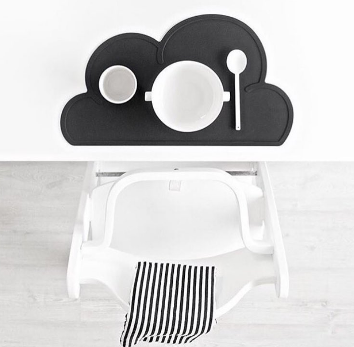 スウェーデンから KG DESIGN シリコン製プレイスマット お食事マット Cloud Placemat Black