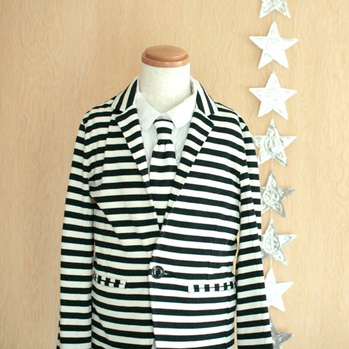 ［60%OFF］ Geewhiz ジーウィズ ボーダーネクタイ ホワイト×ブラック M