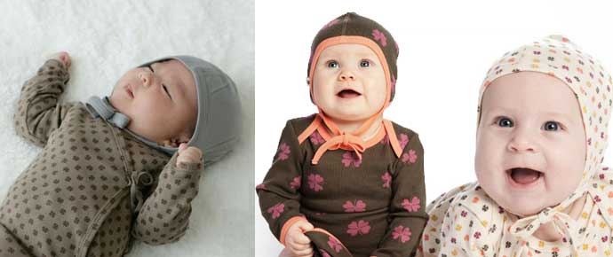 ● HOLLY'S ホリーズ パイロットキャップ  BABY CAP mix purple  新生児／3-6ヶ月