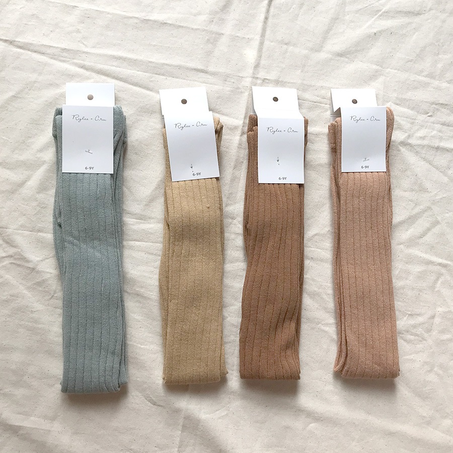 [40%OFF]ロサンゼルスから Rylee solid ribbed tights caramel 6-12M/12-24M/3-5Y/6-9Y　［ネコポス対応OK］