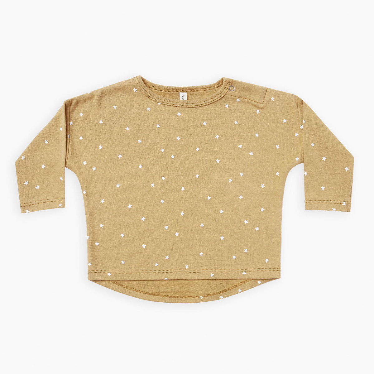 [30%off] Quincy Mae オーガニックコットン Longsleeve Baby Tee　organic brushed jersey　GOLD  [ネコポス対応可] 60-70/80-90/90-100