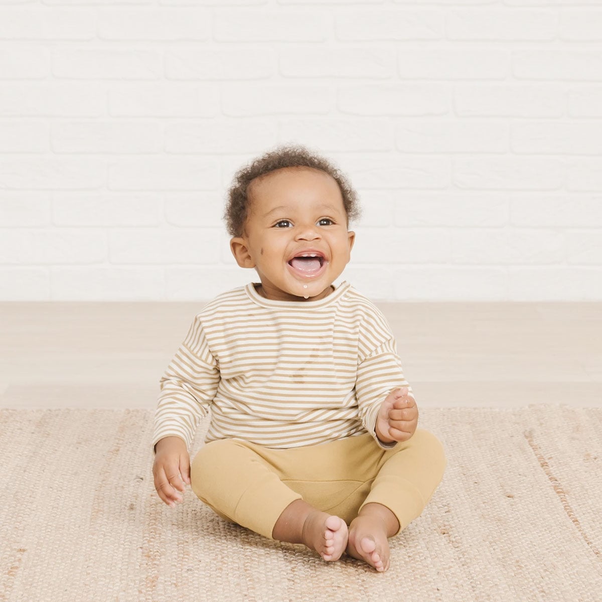 [30%off] Quincy Mae オーガニックコットン Drawstring Pant  [ネコポス対応可] GOLD 60-70/70-80/90-100