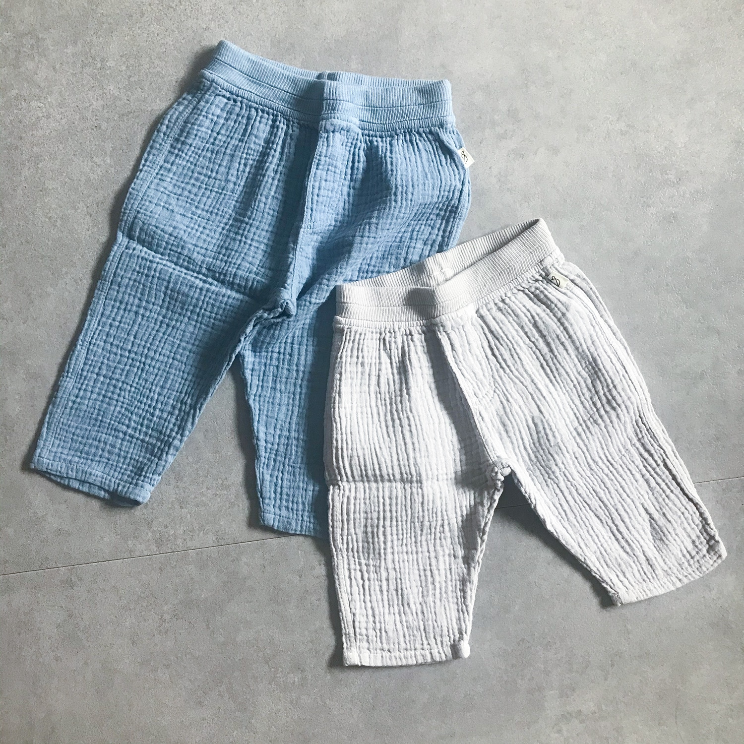 [40%OFF] From spain MY LITTLE COZMO オーガニックコットン  gauze baby pants 50-60/70-80/80-90 水色/グレー/ダークネイビー
