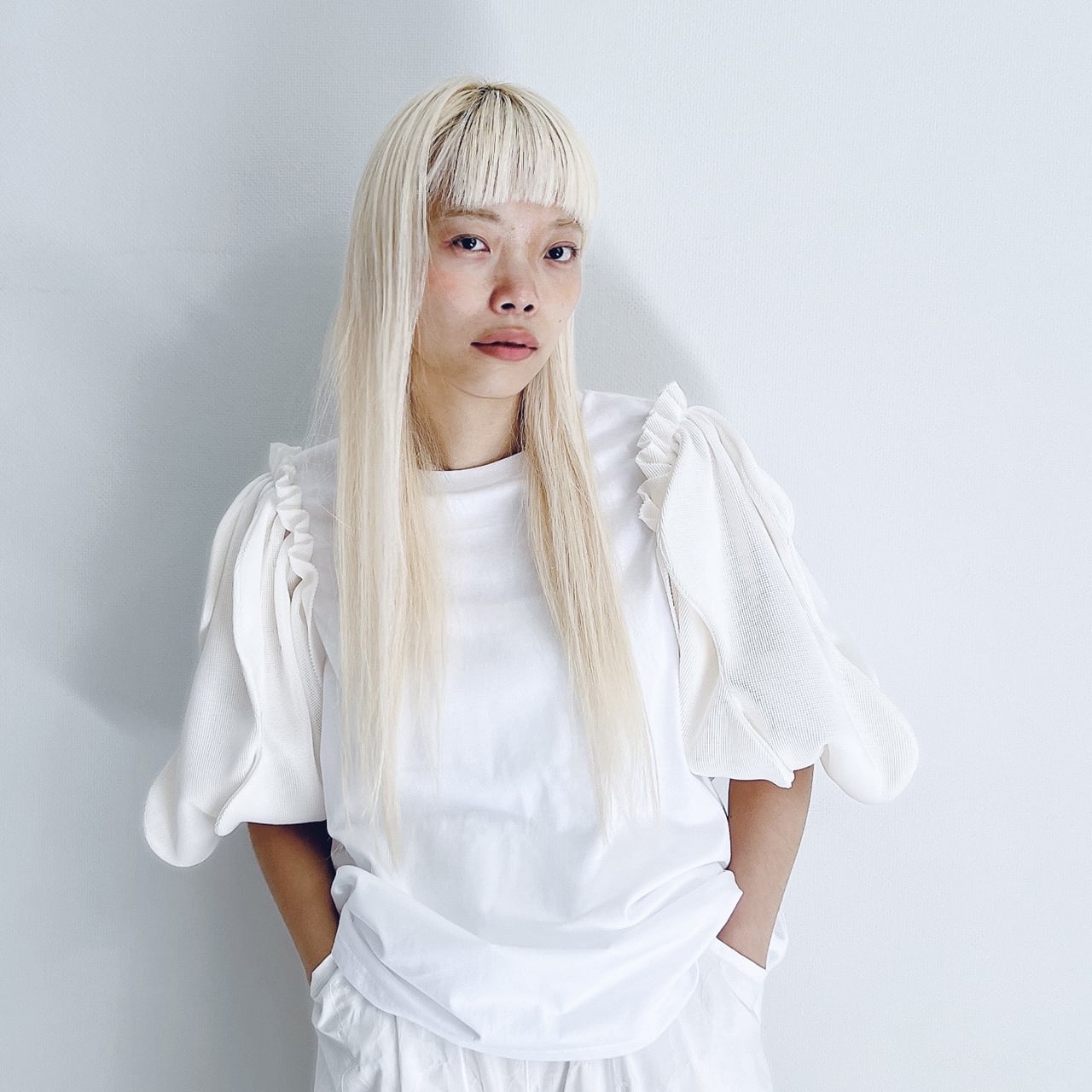 [30%OFF]frankygrow WAVE CUT SLEEVES TEE /WT-BK/WT-IV/BK-BK/F1/F2