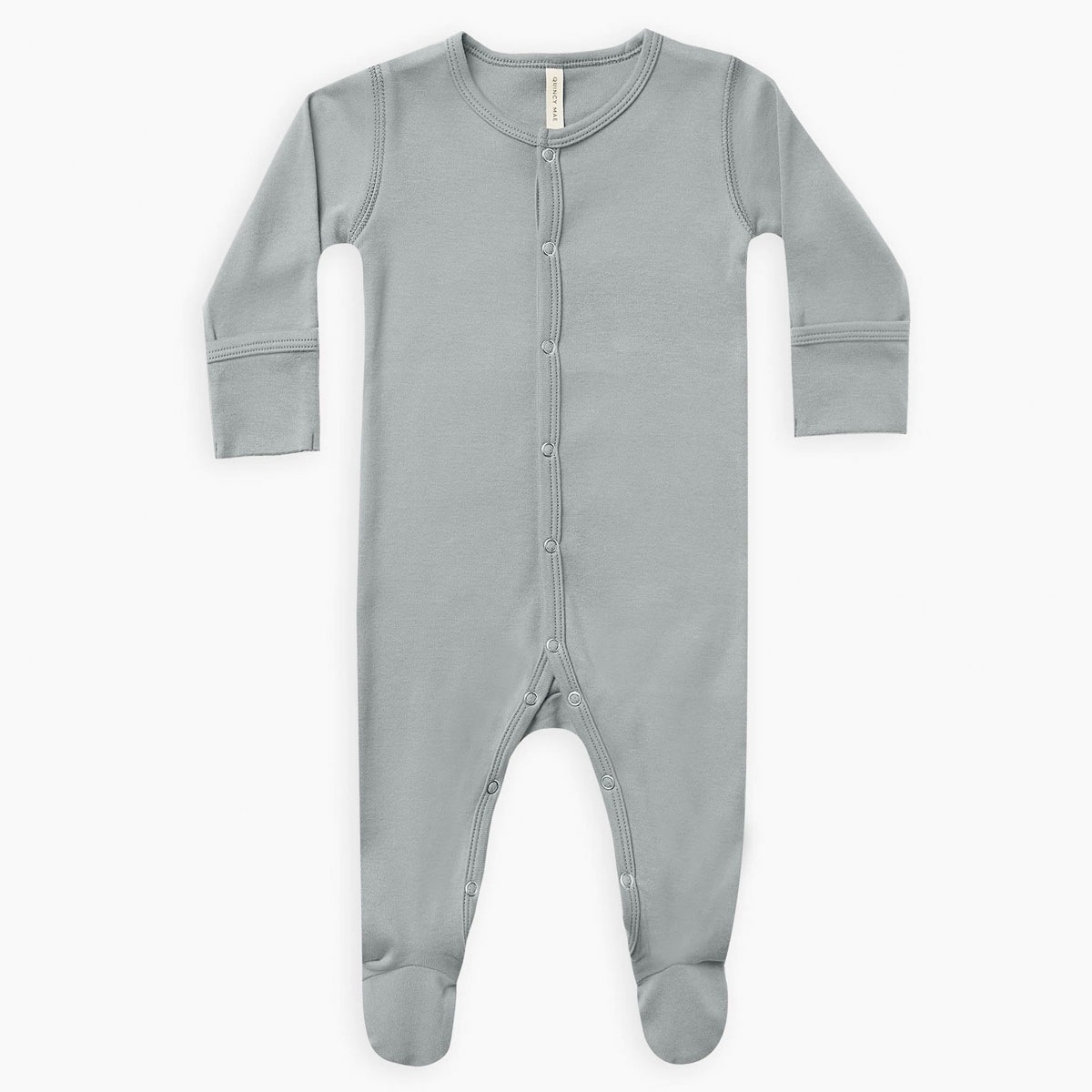 [30%off] Quincy Mae オーガニックコットン Full Snap Footie  [ネコポス対応可] OCEAN 60-70/70-80