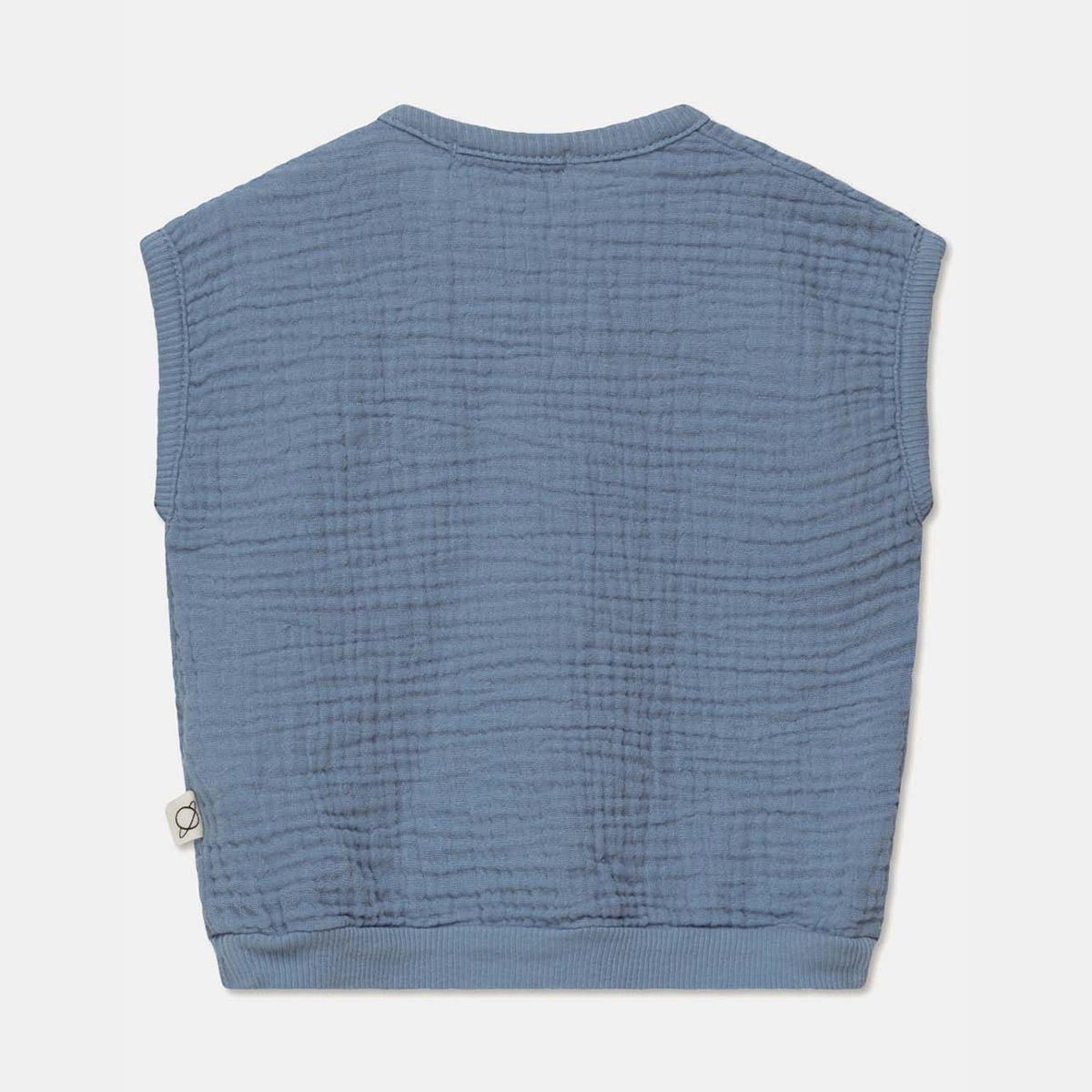 [40%OFF] From spain MY LITTLE COZMO オーガニックコットン  gauze sleeveless baby top 50-60/70-80/80-90 水色/グレー/白