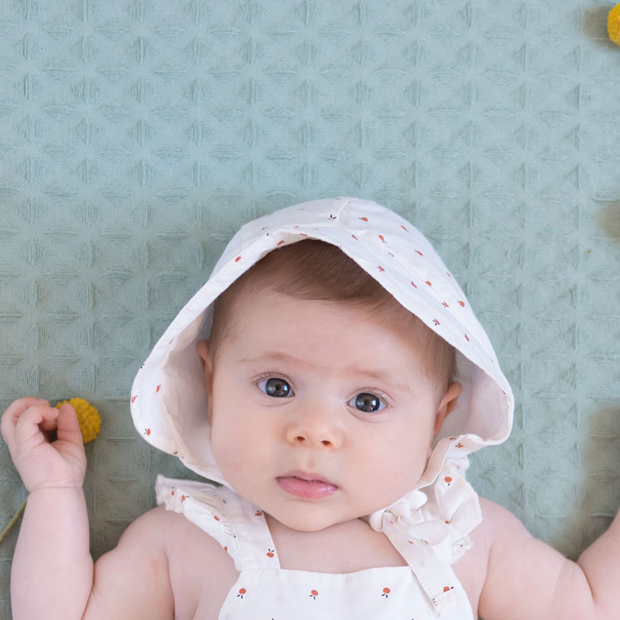 【50%OFF】 From spain MY LITTLE COZMO HAT LILY78 /カラーIVORY 48cm ご出産祝に