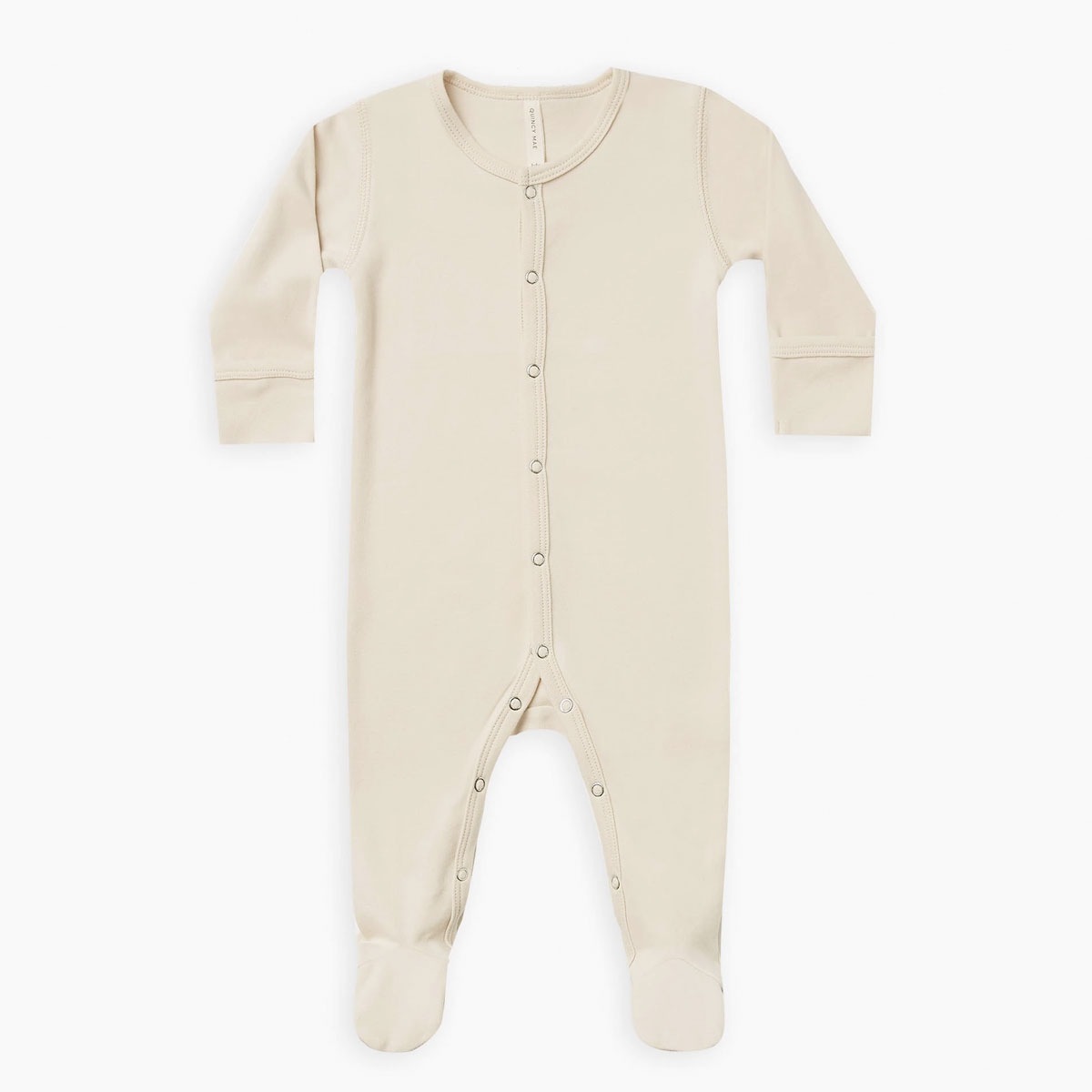 [30%off] Quincy Mae オーガニックコットン Full Snap Footie  [ネコポス対応可] NATURAL 60-70/70-80