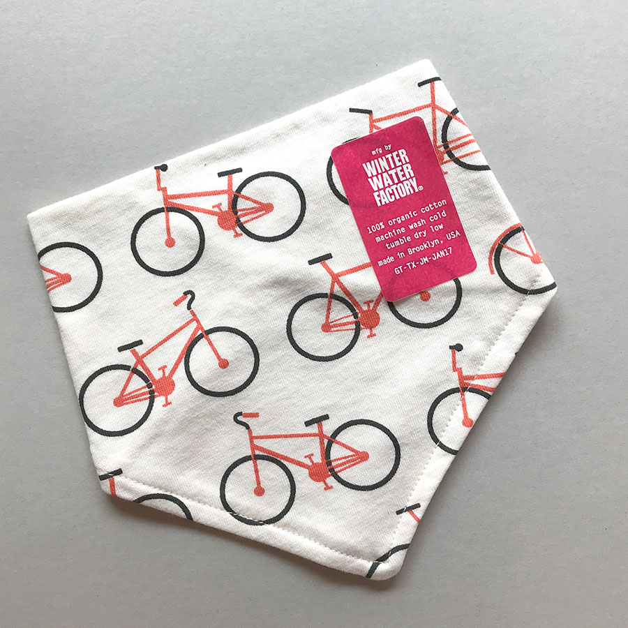 ● From Brooklyn winter water factory Kerchief Bib - Bicycles Orange ORGANICCOTTON
